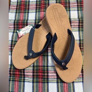 Tommy Bahama Navy and Tan Sandals NWT